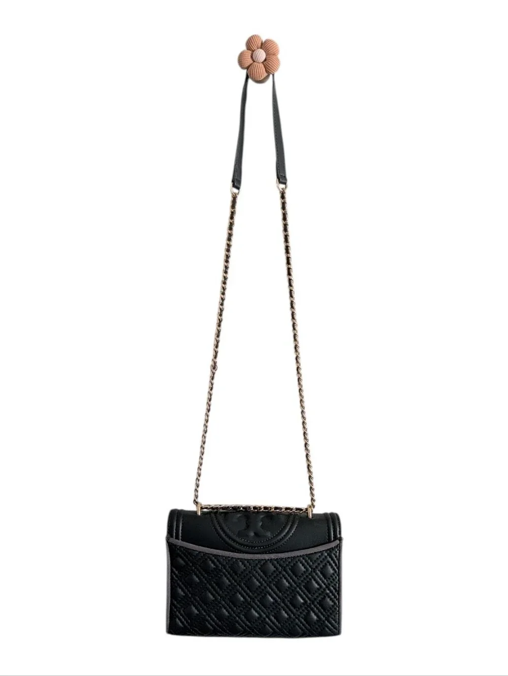 Tory Burch Fleming Hunter Green Quilted Leather Shoulder Bag